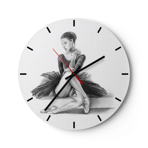 Orologio da parete - Orologio in Vetro - Incantata dalla danza - 40x40 cm