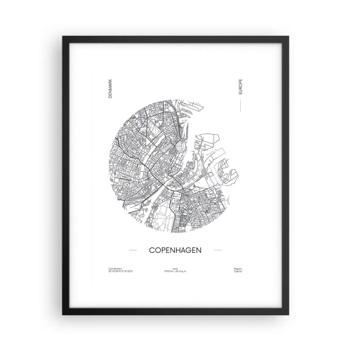 Poster in cornice nera - Anatomia di Copenaghen - 40x50 cm