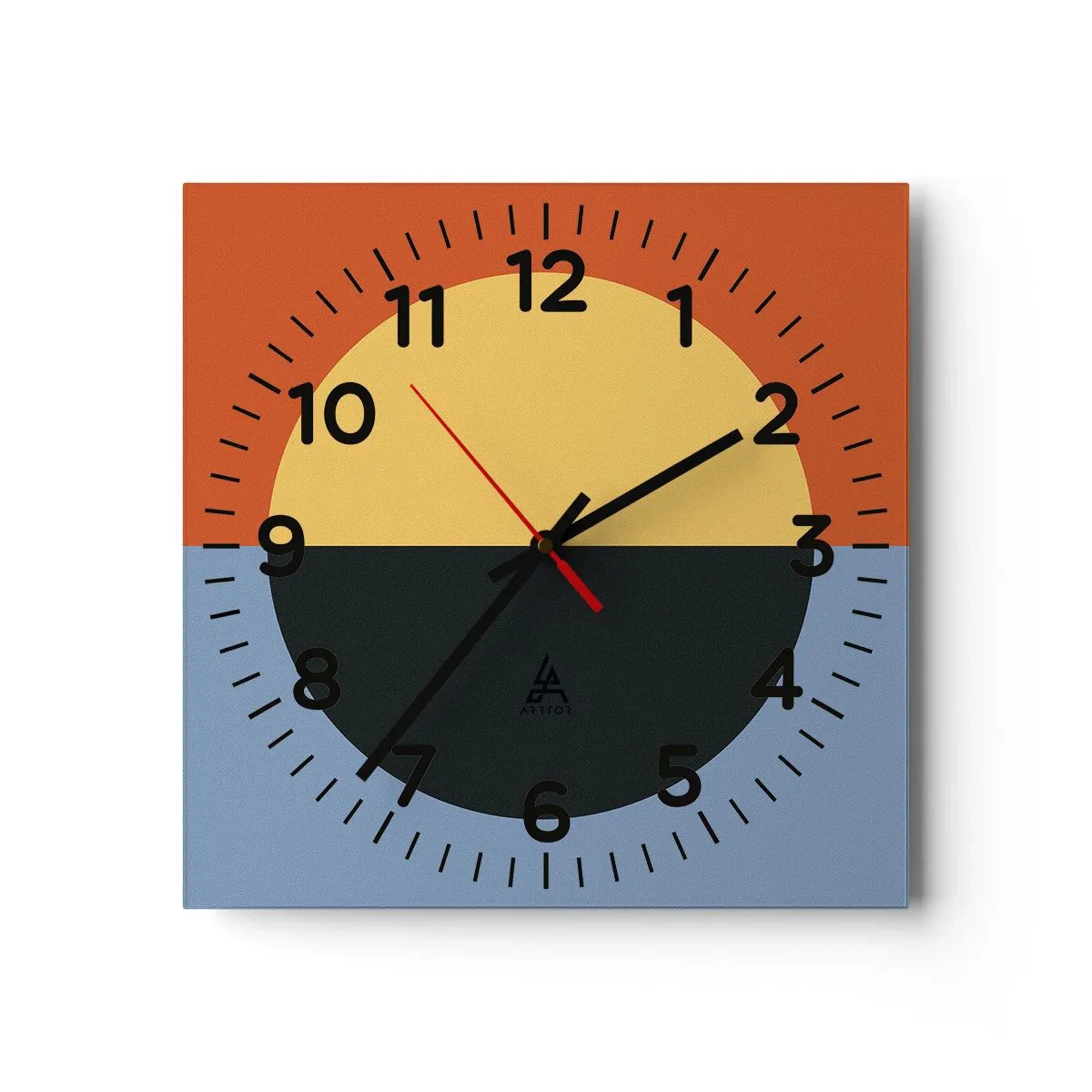 Orologio da parete - Orologio in Vetro - Composizione di caldo e freddo - 30x30 cm