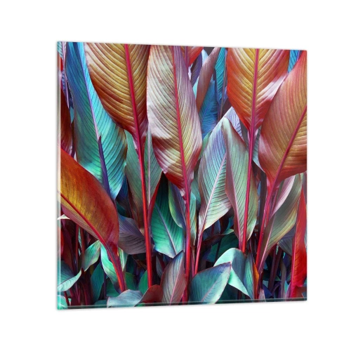 Quadro su vetro - Selva colorata - 40x40 cm