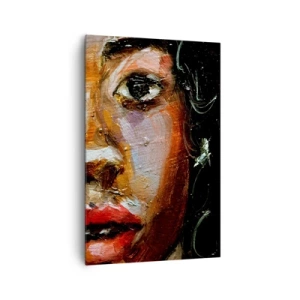 Quadro su tela - Stampe su Tela - Un ritratto espressivo di una donna dai colori intensi. - 80x120cm - Oscurità e luce - Decorazione murale moderna per soggiorno e camera da letto ARTTOR