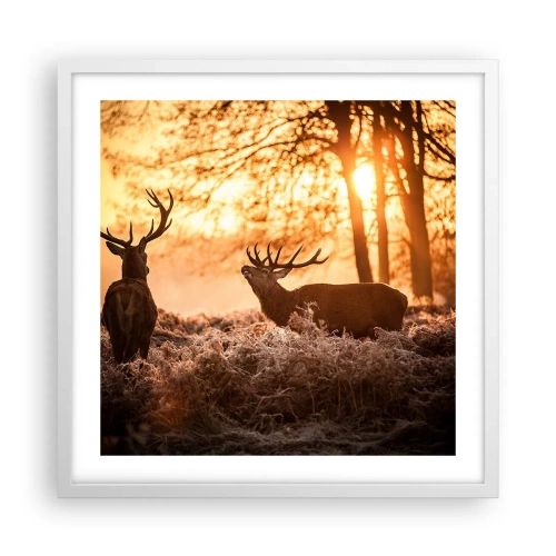 Poster in cornice bianca - Il sogno del cacciatore - 50x50 cm