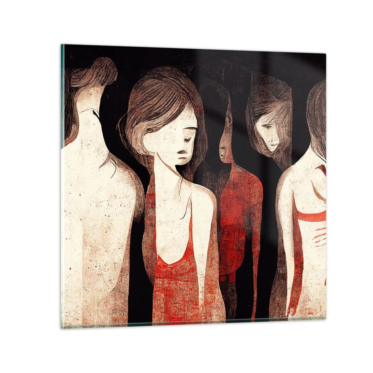 Quadro su vetro - Madonne nell'oscurità - 70x70 cm