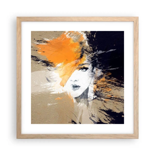 Poster in cornice rovere chiaro - E la luce fu - 40x40 cm
