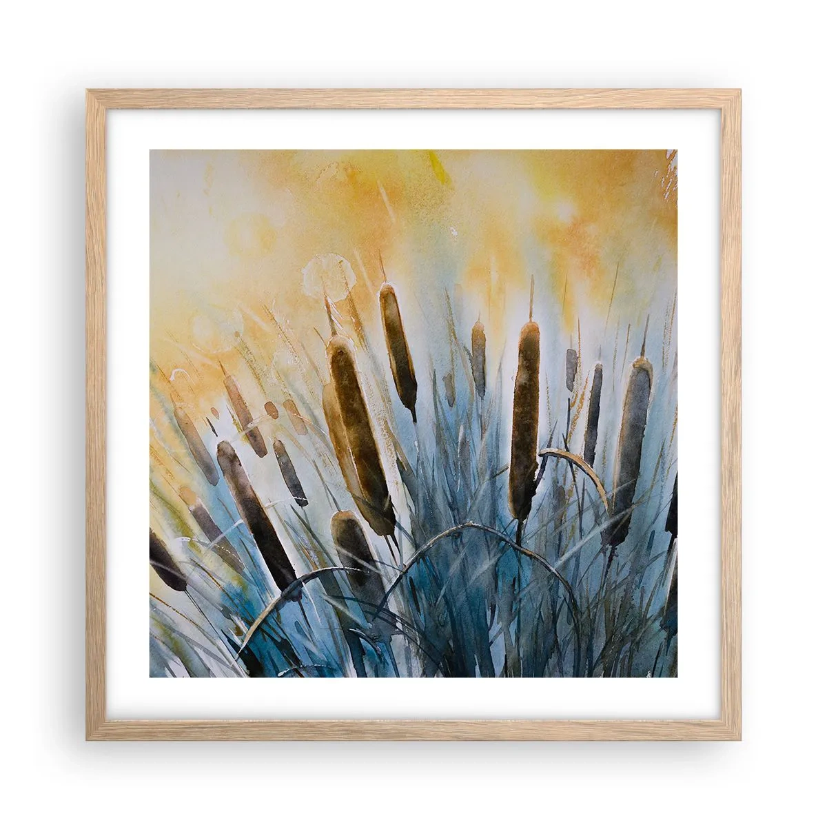 Poster in cornice rovere chiaro - Fresco dell'acqua, calore del sole - 50x50 cm