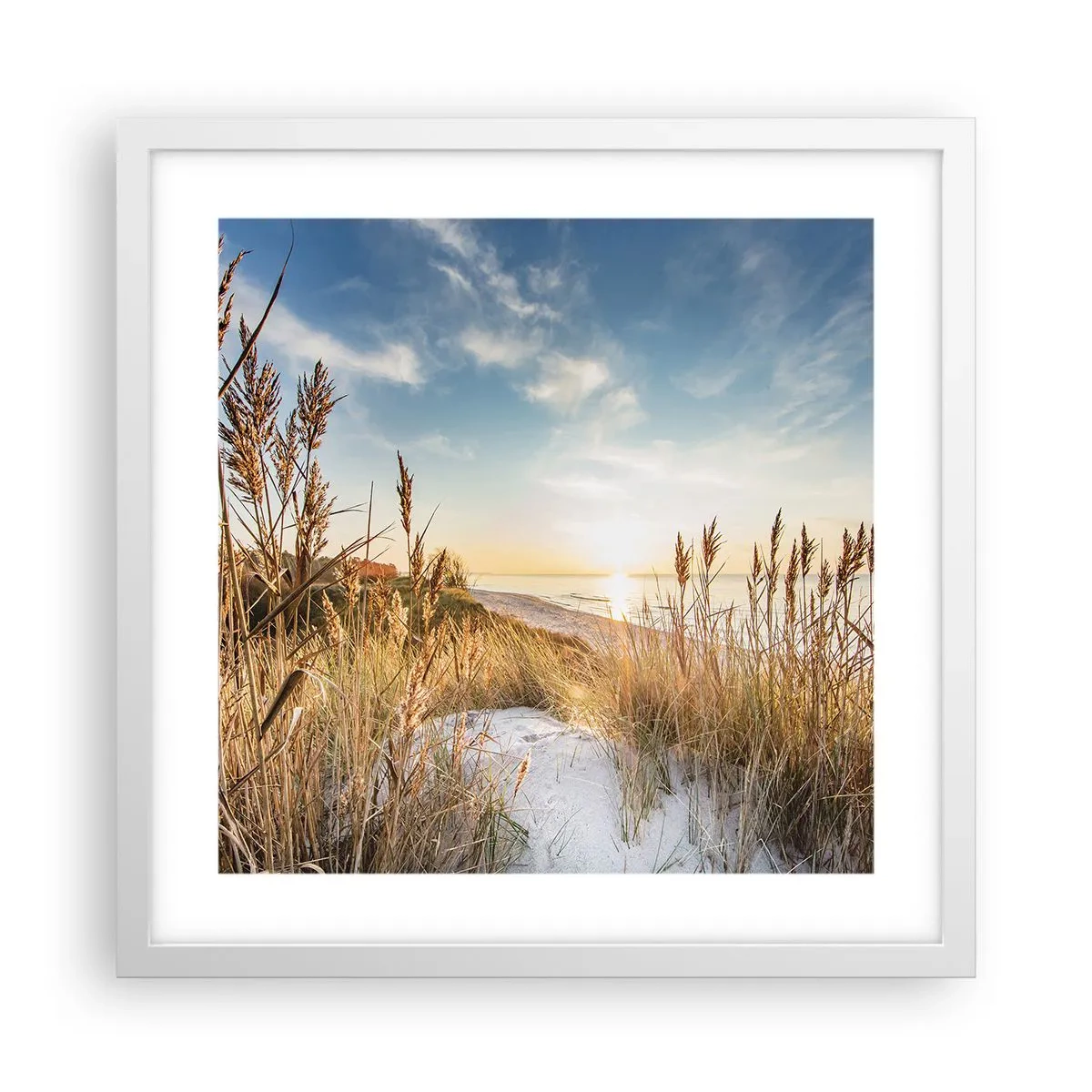 Poster in cornice bianca - Spiaggia del nord - 40x40 cm