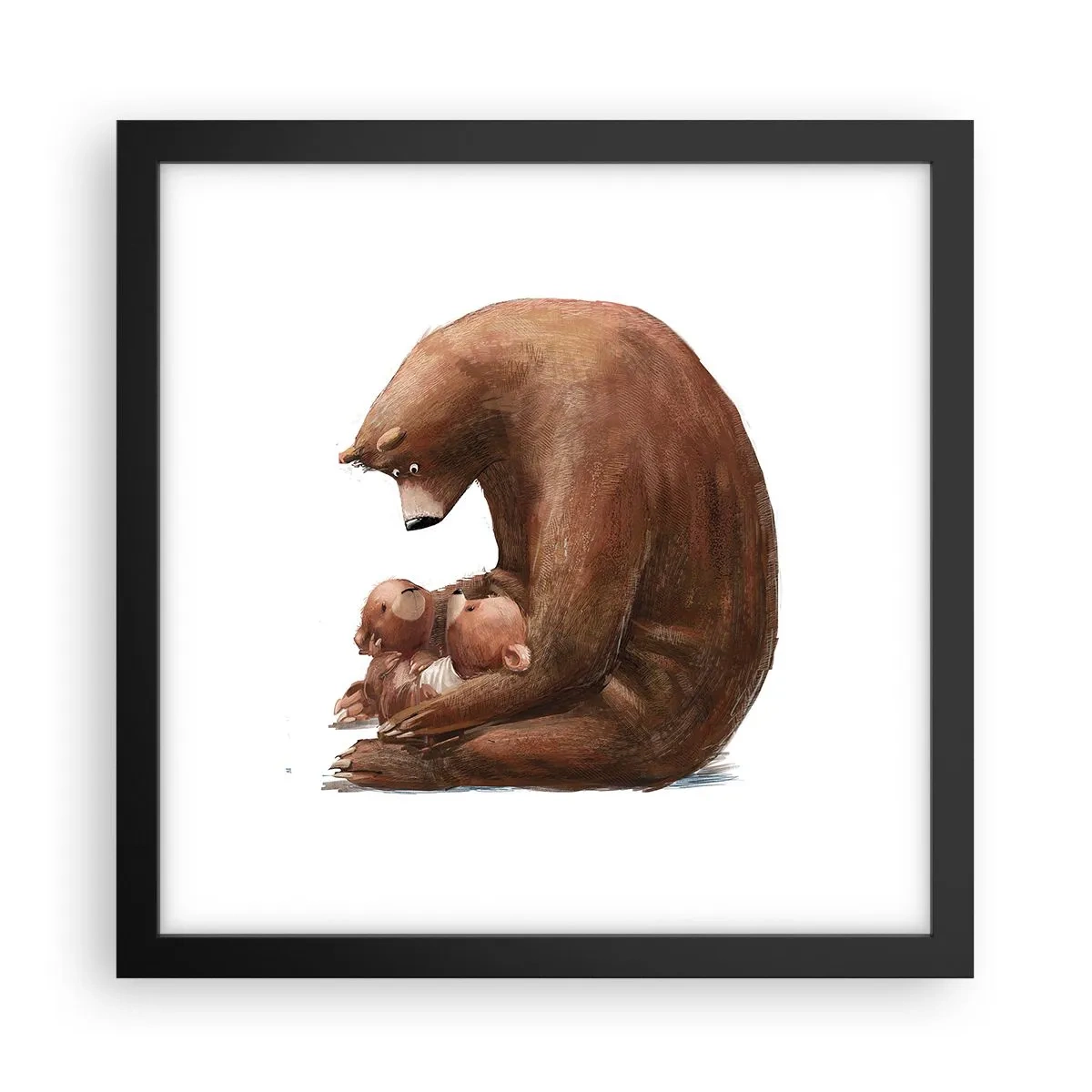 Poster in cornice nera - Sogni d'oro, bambini - 30x30 cm