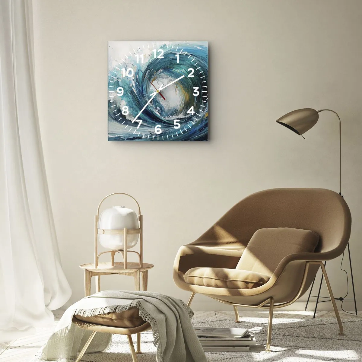 Orologio da parete - Orologio in Vetro - Portale marino - 40x40 cm