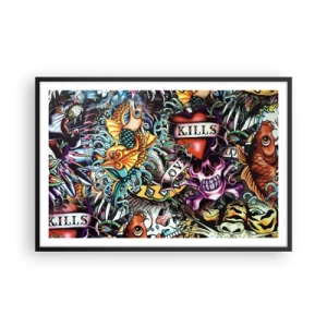 Poster in cornice nera - Il sogno del tatuatore - 91x61 cm