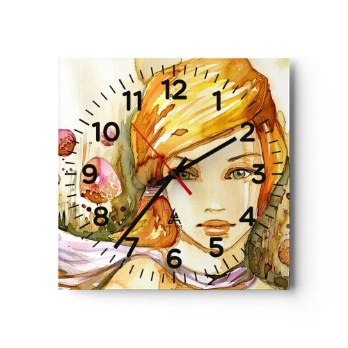 Orologio da parete - Orologio in Vetro - Sguardo di smeraldo, che calma l'ira - 30x30 cm