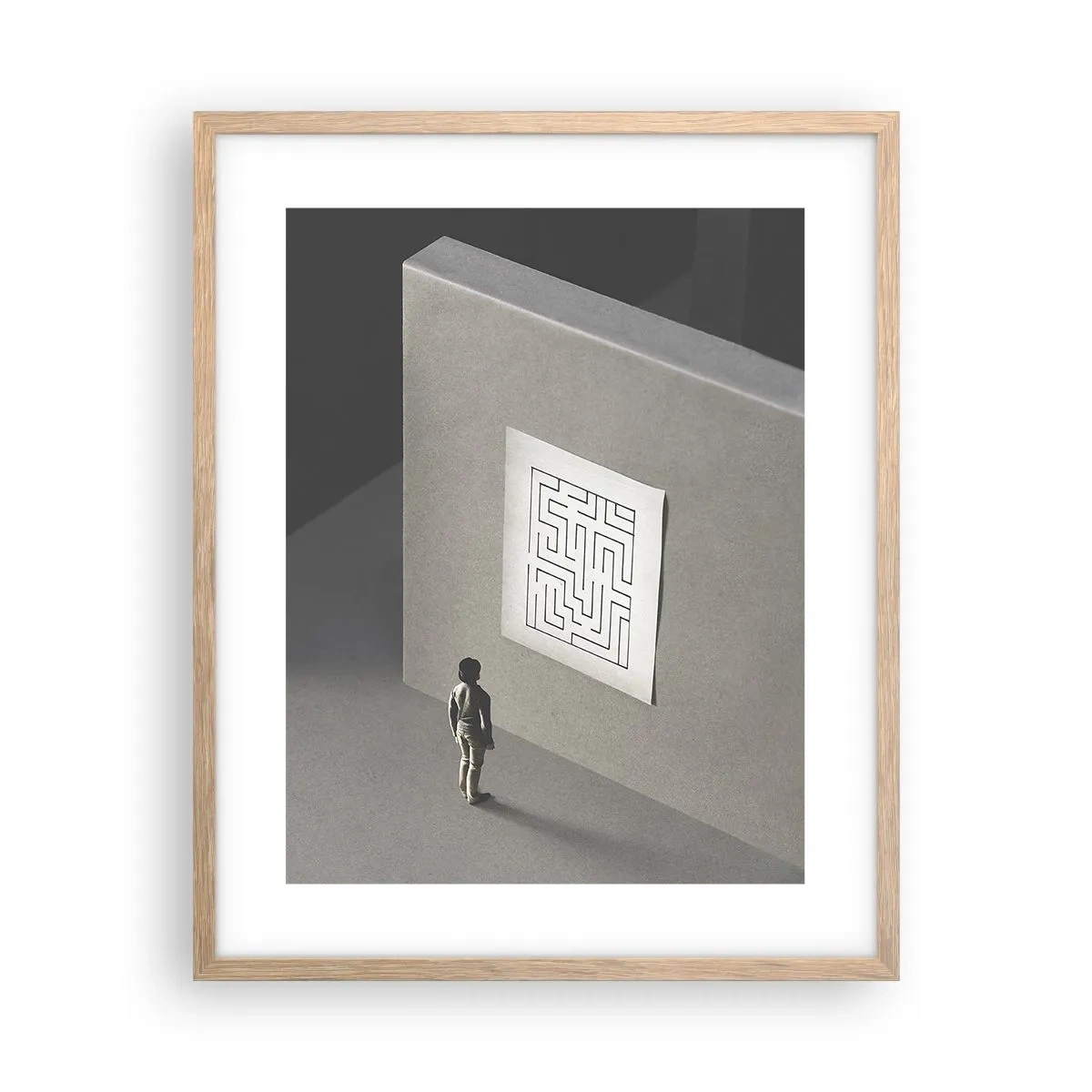 Poster in cornice rovere chiaro - Ma dove mi trovo? - 40x50 cm