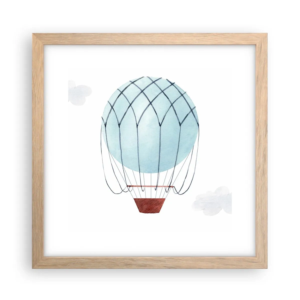 Poster in cornice rovere chiaro - In mezzo alle nuvole - 30x30 cm