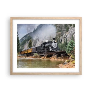 Poster in cornice rovere chiaro - Dove andiamo? - 50x40 cm