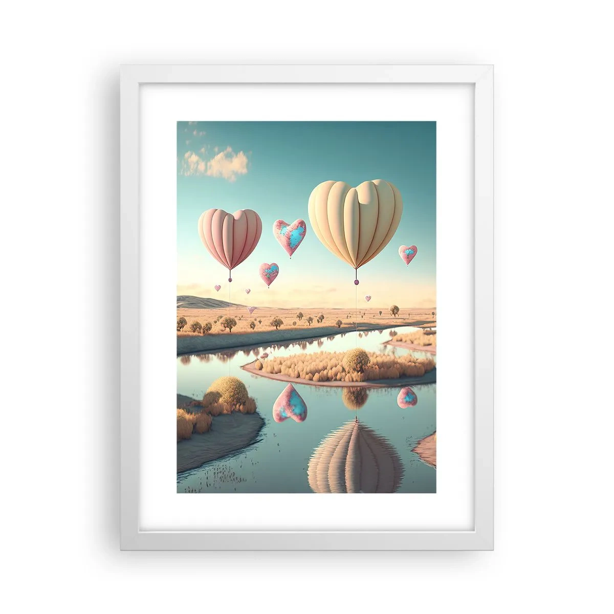 Poster in cornice bianca - L'amore permette di volare - 30x40 cm