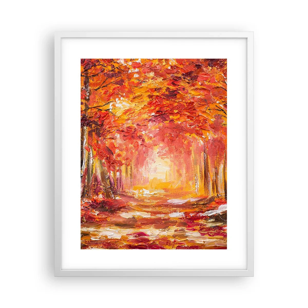 Poster in cornice bianca - Foresta di rame - 40x50 cm