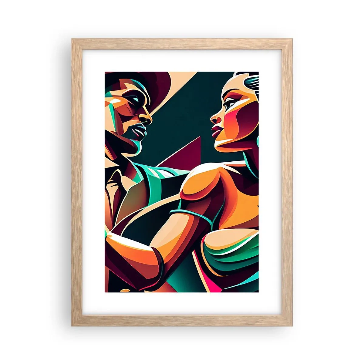 Poster in cornice rovere chiaro - Al ritmo del cuore - 30x40 cm