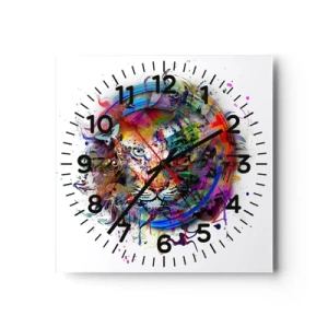 Orologio da parete - Orologio in Vetro - Si nasconde dietro un velo arcobaleno - 40x40 cm