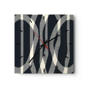 Orologio da parete - Orologio in Vetro - Linee geometriche in tonalità chiare su sfondo scuro - 30x30cm - Tentativo di rompere l'oscurità - Decorazione murale moderna per soggiorno e camera da letto ARTTOR