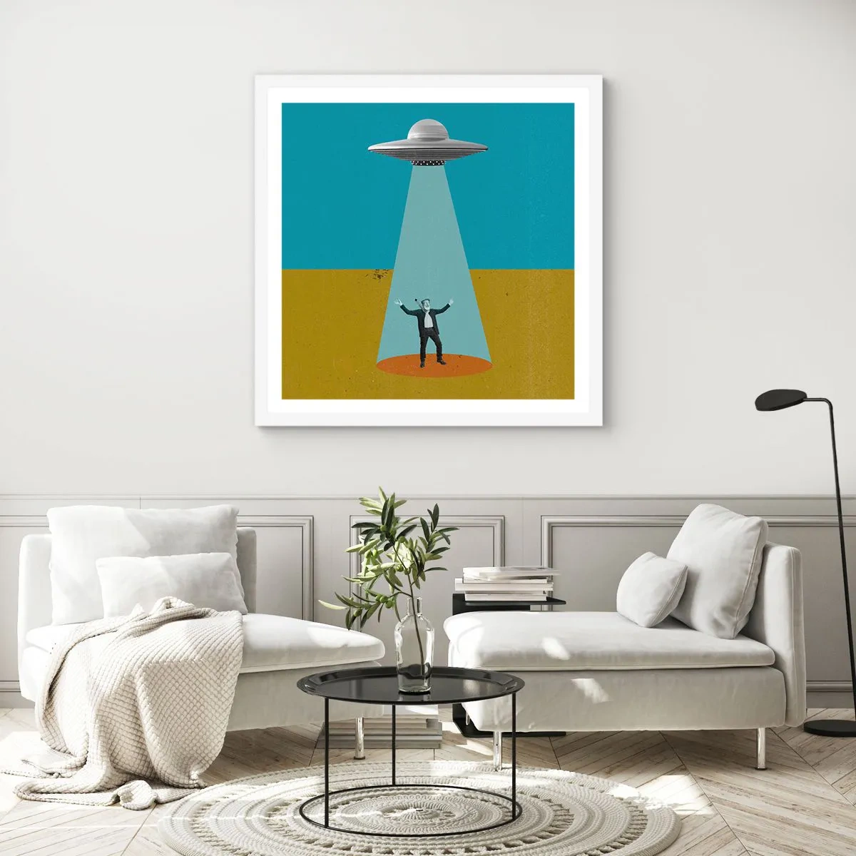 Poster in cornice bianca - Incontro ravvicinato - 40x40 cm