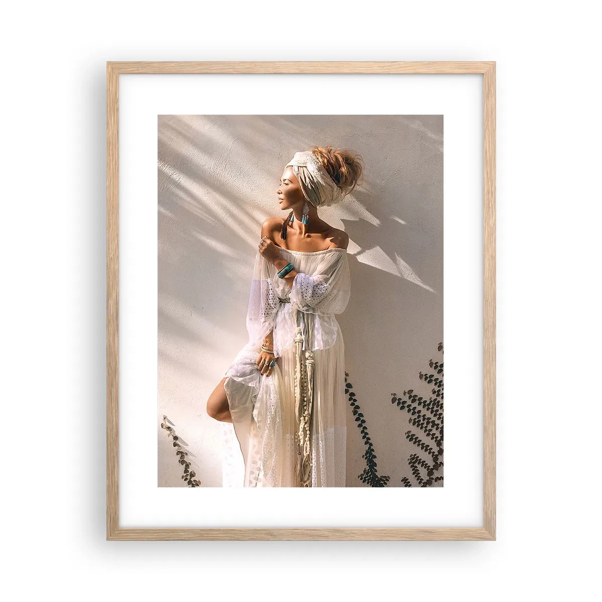Poster in cornice rovere chiaro - Il sole e la ragazza - 40x50 cm