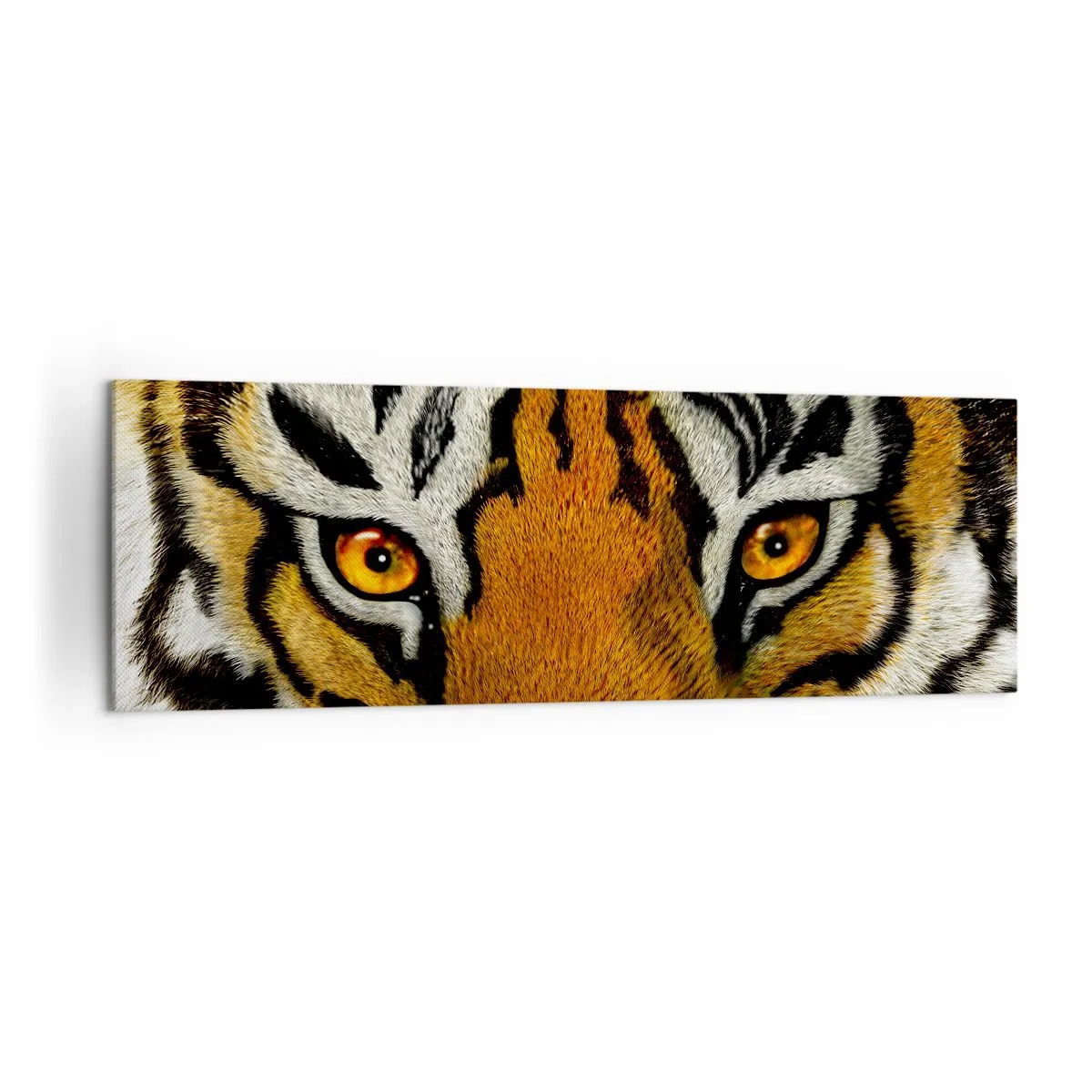 Quadro su tela - Stampe su Tela - Ritratto ravvicinato di una tigre dallo sguardo intenso - 160x50cm - Minacciosa e bella - Decorazione murale moderna per soggiorno e camera da letto ARTTOR