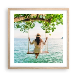 Poster in cornice rovere chiaro - La vita è bella - 50x50 cm