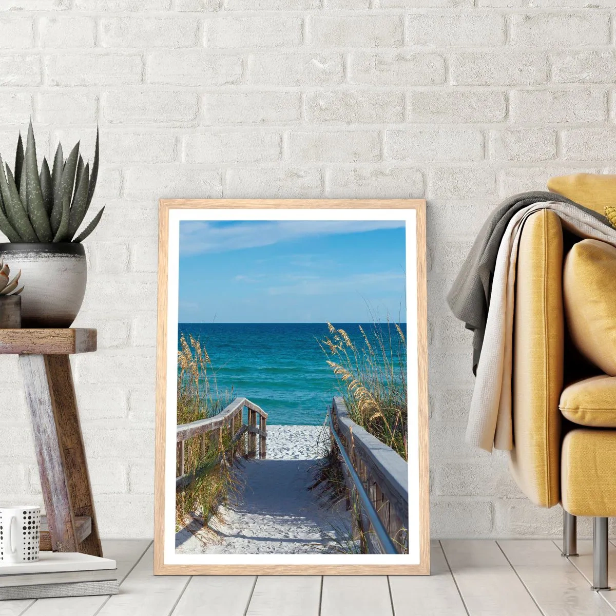 Poster in cornice rovere chiaro - Al sole, al vento - 50x70 cm