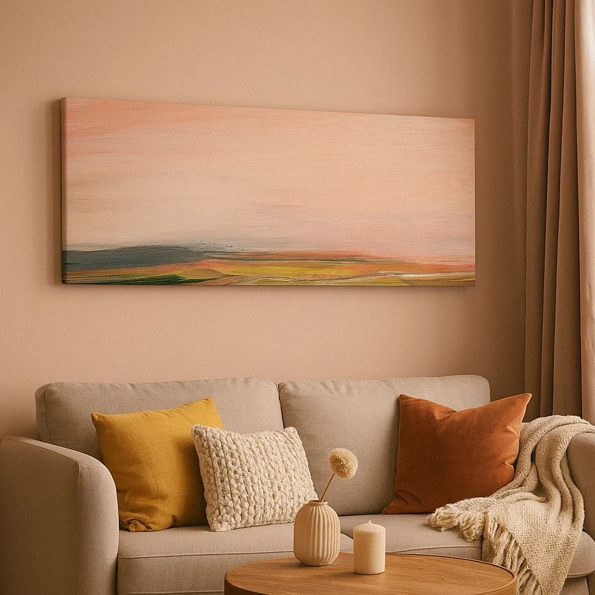 Quadro su tela - Stampe su Tela - In tonalità di rosa - 100x40 cm