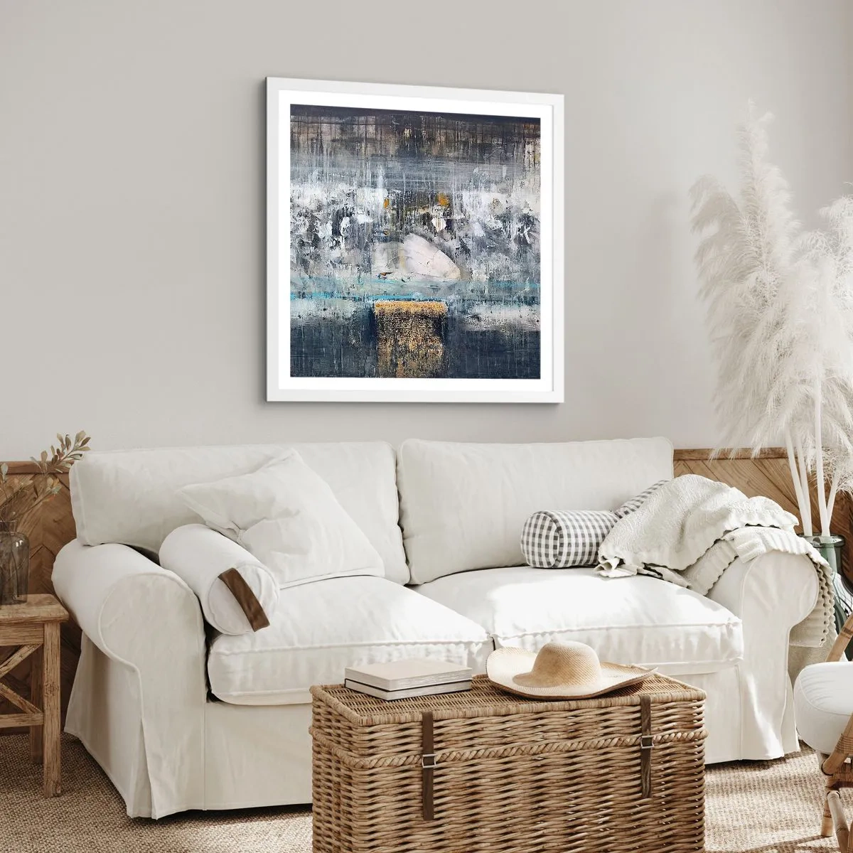 Poster in cornice bianca - Talvolta è facile, talvolta è difficile - 60x60 cm