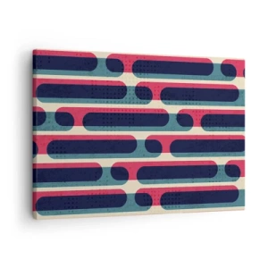 Quadro su tela - Stampe su Tela - Motivo geometrico retrò con colori pastello - 70x50cm - Avanti fino in fondo - Decorazione murale moderna per soggiorno e camera da letto ARTTOR