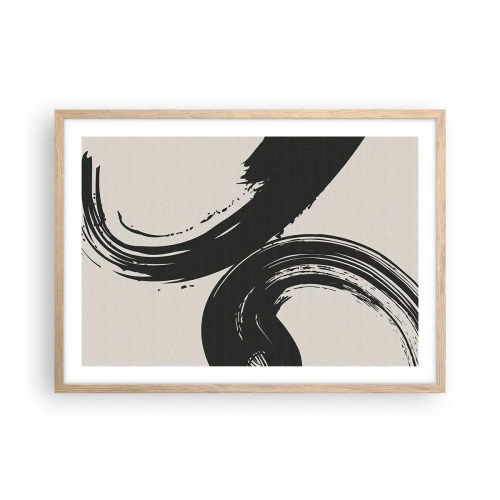 Poster in cornice rovere chiaro - Energico e circolare - 70x50 cm