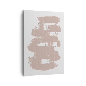 Quadro su tela - Stampe su Tela - Forme rosa tenui su uno sfondo chiaro - 70x100cm - Astrazione in un rosa mite - Decorazione murale moderna per soggiorno e camera da letto ARTTOR