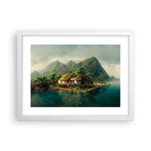 Poster in cornice bianca - Paradiso tropicale - 40x30 cm