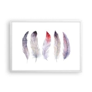 Poster in cornice bianca - Delicate come una nebbia multicolore - 70x50 cm