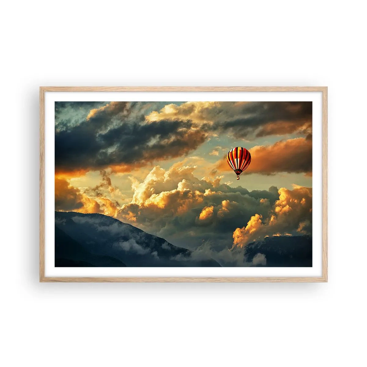 Poster in cornice rovere chiaro - Volo perché voglio - 91x61 cm