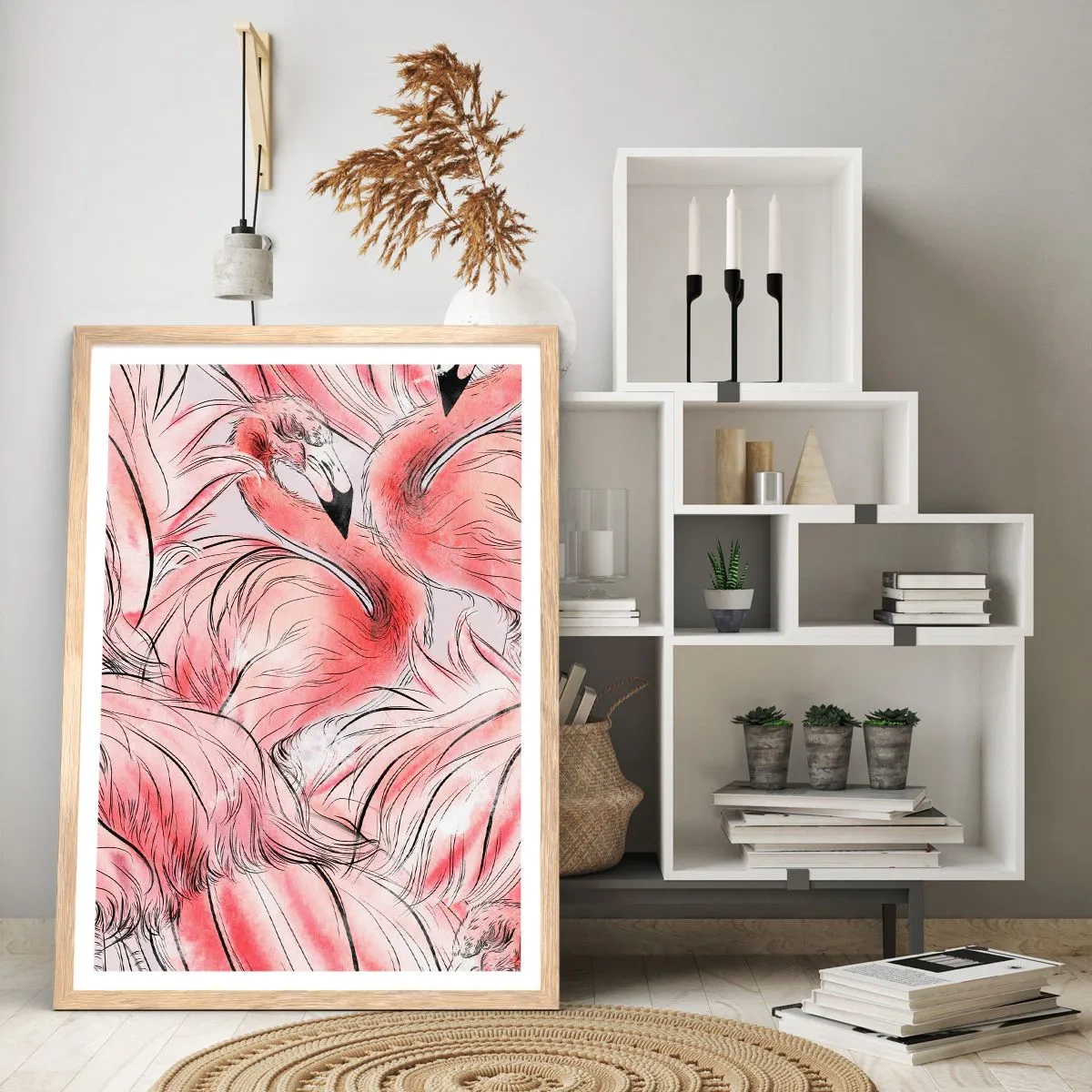 Poster in cornice rovere chiaro - Corpo di ballo alato - 50x70 cm