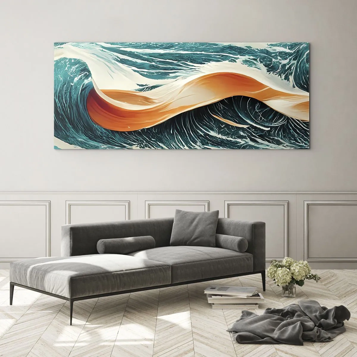 Quadro su vetro - Il sogno del surfista - 90x30 cm