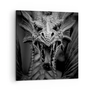 Quadro su tela - Stampe su Tela - Drago favoloso in grigio - 50x50 cm