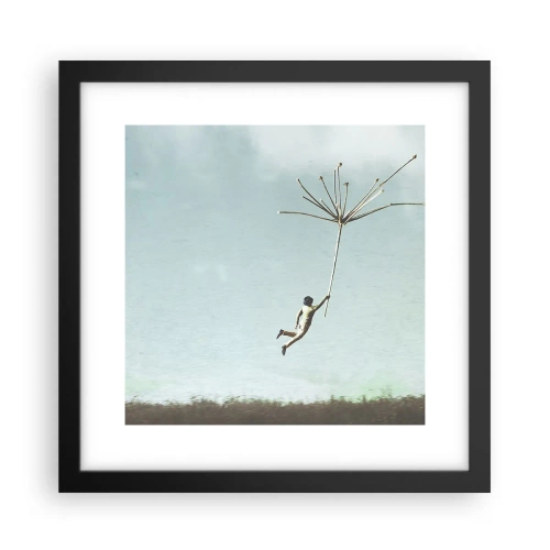 Poster in cornice nera - Aquiloni, denti di leone, vento - 30x30 cm