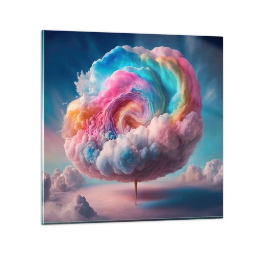 Quadro su vetro - Il sogno del luna park - 70x70 cm