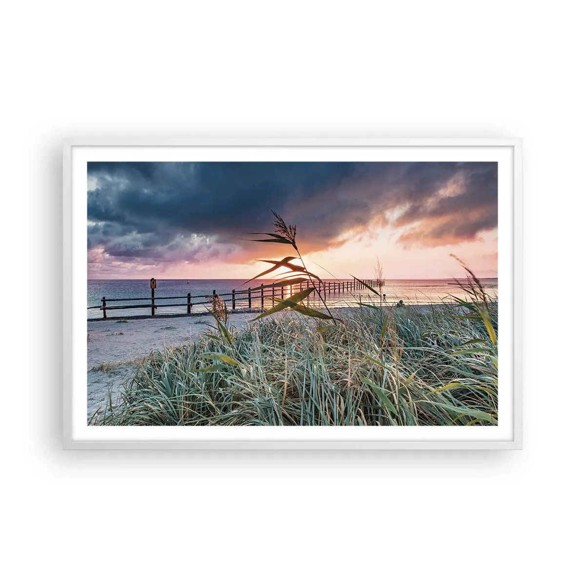 Poster in cornice bianca - Non andrà via col vento - 91x61 cm