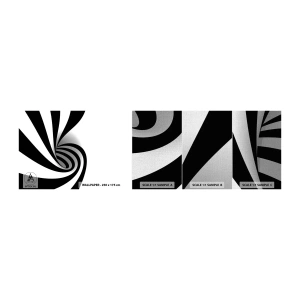 Campione di Fotomurale Premium Canvas - Eppur si muove - Astrazione, Grafica, Bianco e nero - 100x30 cm