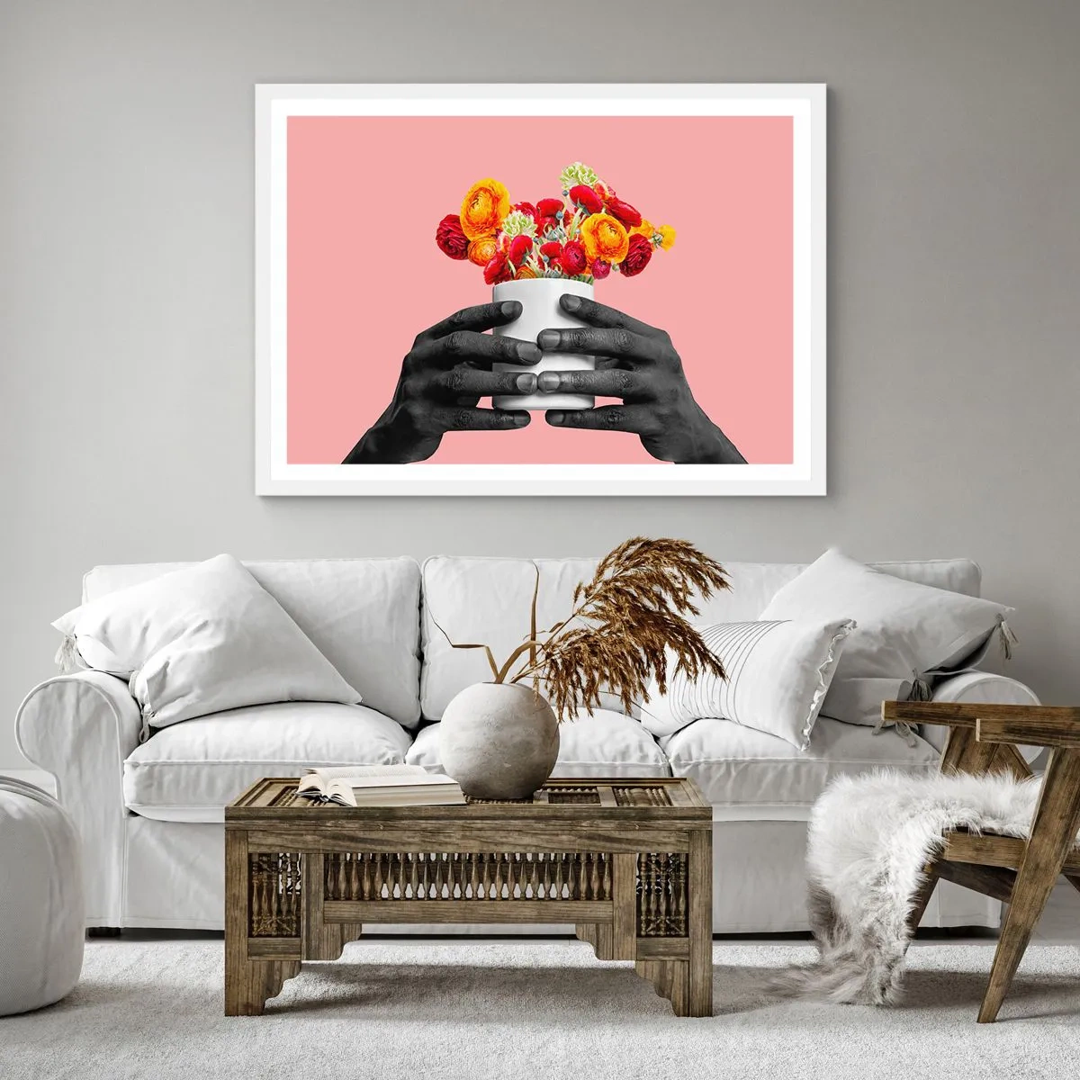 Poster in cornice bianca - Apoteosi di vita - 60x60 cm