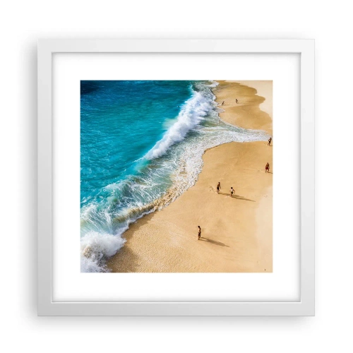 Poster in cornice bianca - E poi il sole, la spiaggia... - 30x30 cm