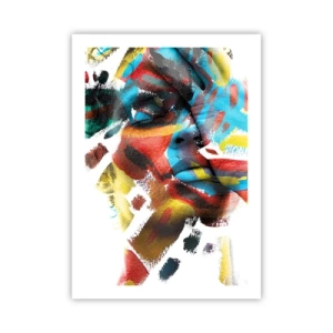 Poster - Ritratto artistico di una donna in colori astratti - 50x70cm - Personalità colorata - Decorazione murale moderna per soggiorno e camera da letto ARTTOR