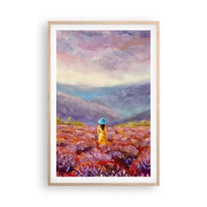 Poster in cornice rovere chiaro - Nel mondo di lavanda - 61x91 cm