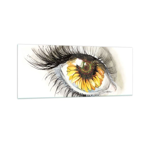 Quadro su vetro - Uno sguardo caldo come l'estate - 100x40 cm