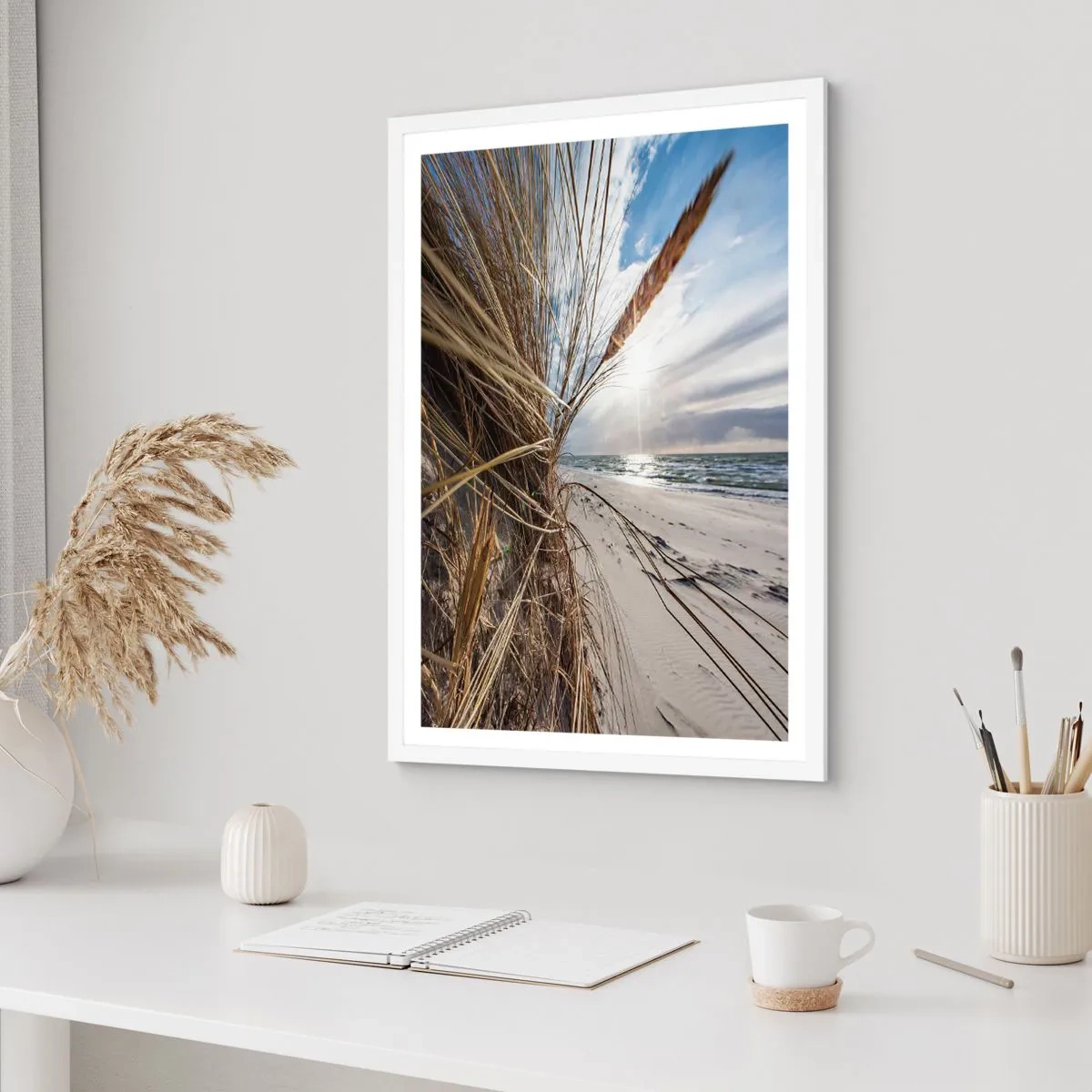 Poster in cornice bianca - L'incontro degli elementi - 70x100 cm