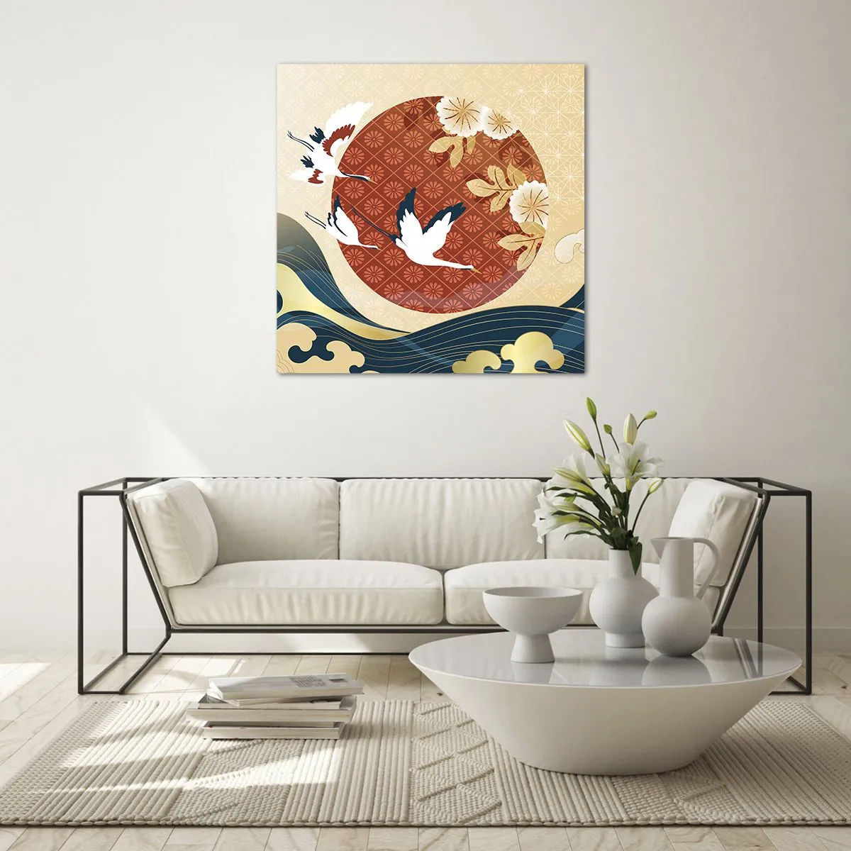 Quadro su vetro - Favola giapponese - 30x30 cm