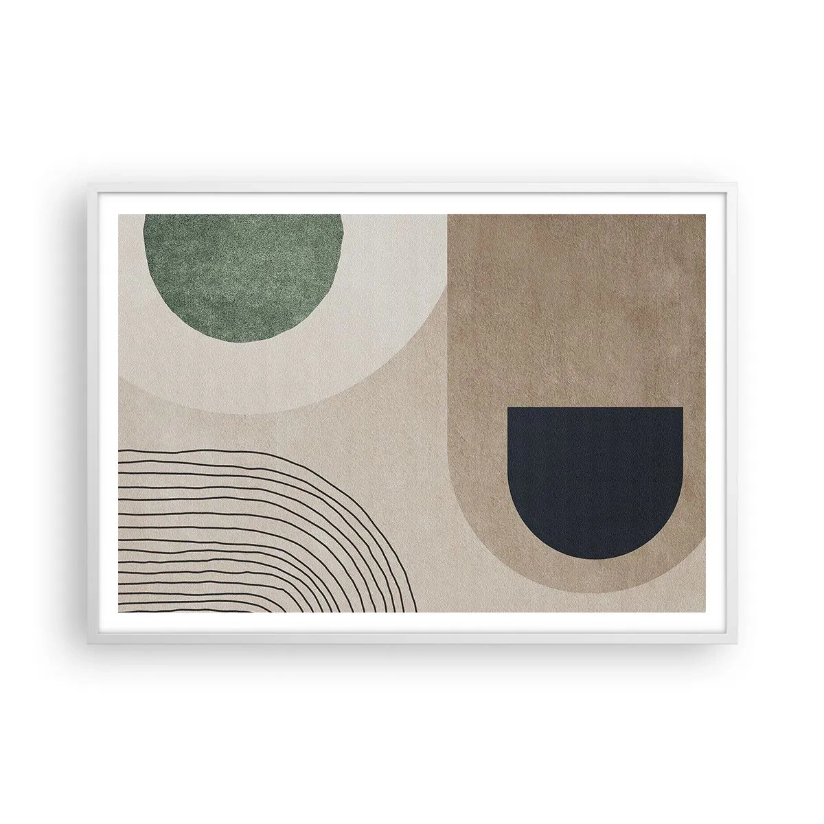 Poster in cornice bianca - La mitezza dell'ovale - 100x70 cm